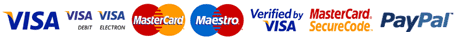 VISA, MasterCard, Maestro, PayPal